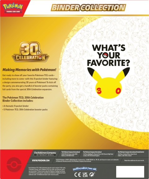 PREORDER! Pokémon TCG: 30th Celebration - Binder Collection
